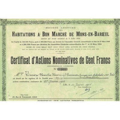 S.A. des Habitations à Bon Marché de Mons-en-Baroeul (CN Act 100F)