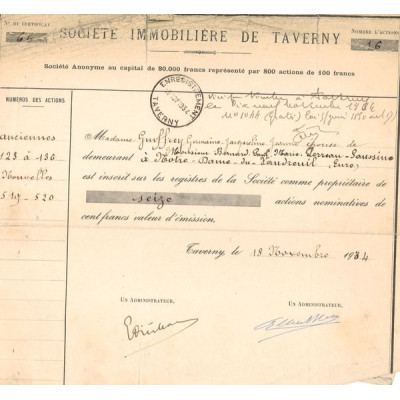 Sté Immobilière de Taverny (CN Act 100F)