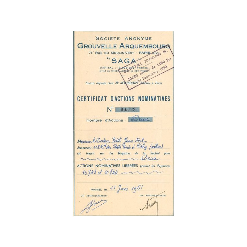 S.A Grouvelle Arquembourg "Saga" (CN Act 500F)