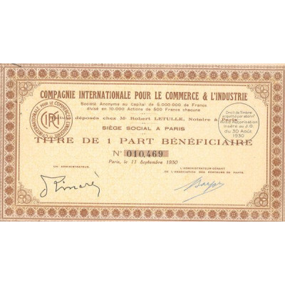 Cie Internationale pour le Commerce & l'Industrie (PB 500F)