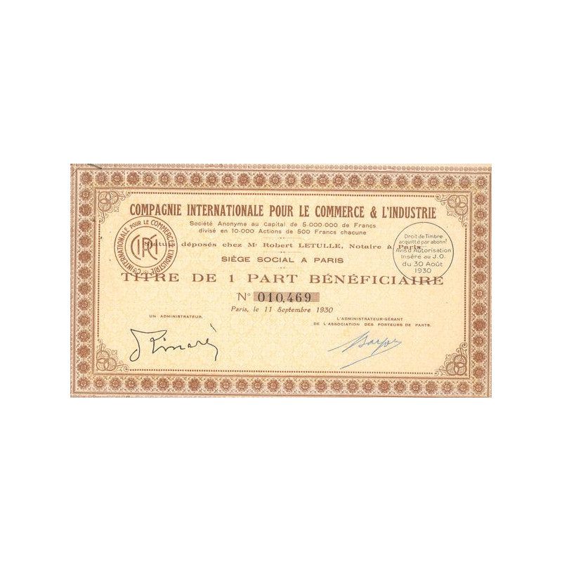 Cie Internationale pour le Commerce & l'Industrie (PB 500F)