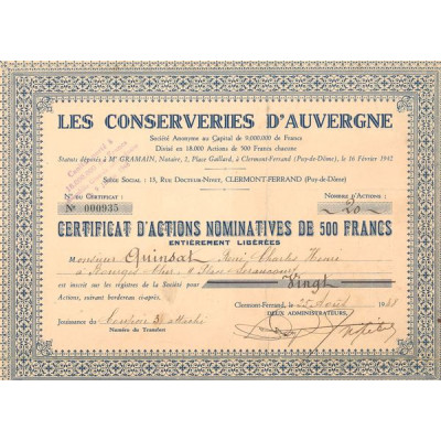 Les Conserveries d'Auvergne (CN Act 500F)