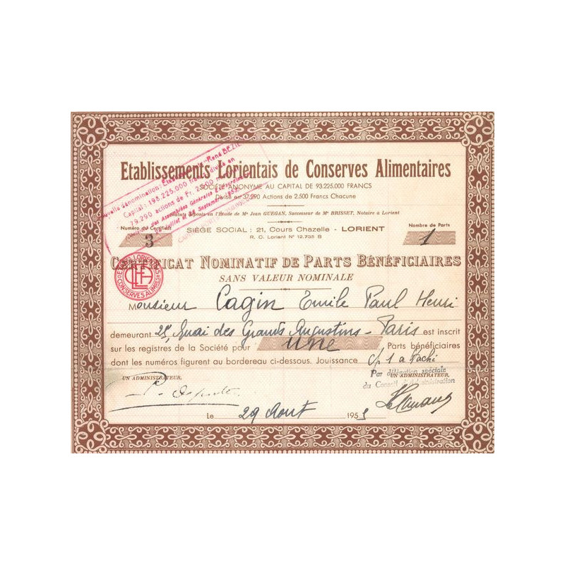 Ets Lorientais de Conserves Alimentaires (CN PB 2500F)