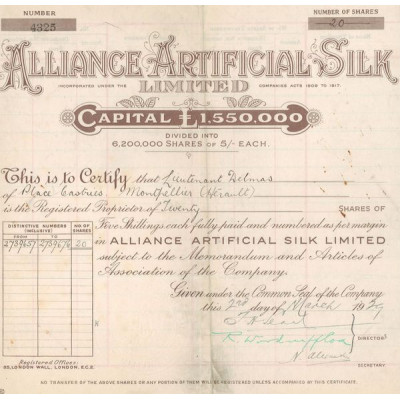Alliance Artificial Silk Ltd (CN Act 5£)