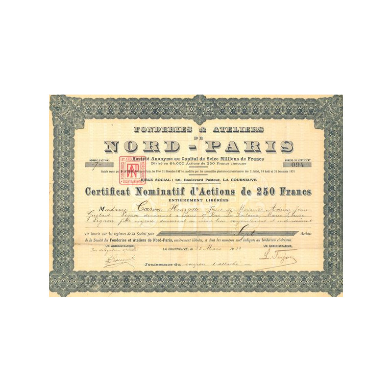 Fonderies et Ateliers de Nord-Paris (CN Act 250F)