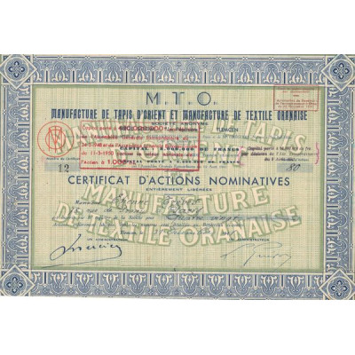 M.T.O. Manufacture de Tapis d'Orient et Manufacture de Textile Oranaise (CN Act 200F)