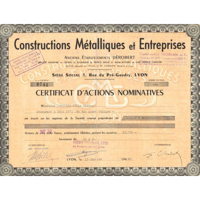 Constructions Métalliques et Entreprises - Anciens Ets Derobert (CN Act 5000 F)