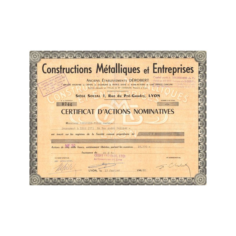 Constructions Métalliques et Entreprises - Anciens Ets Derobert (CN Act 5000 F)