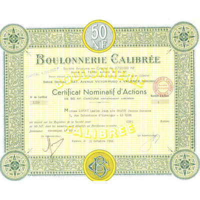 Boulonnerie Calibrée (CN Act 50NF)