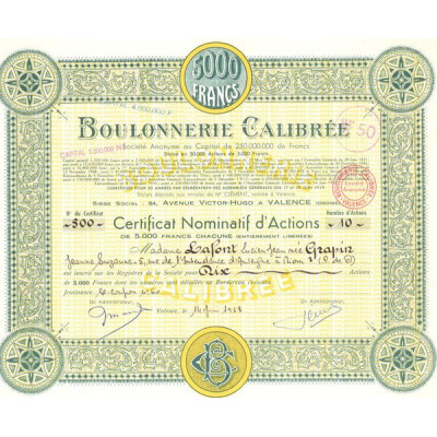 Boulonnerie Calibrée (CN Act 5000F)