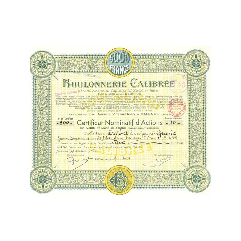 Boulonnerie Calibrée (CN Act 5000F)