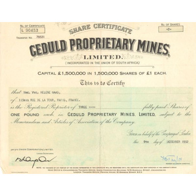 Geduld Proprietary Mines Ltd (CN Act 1£)