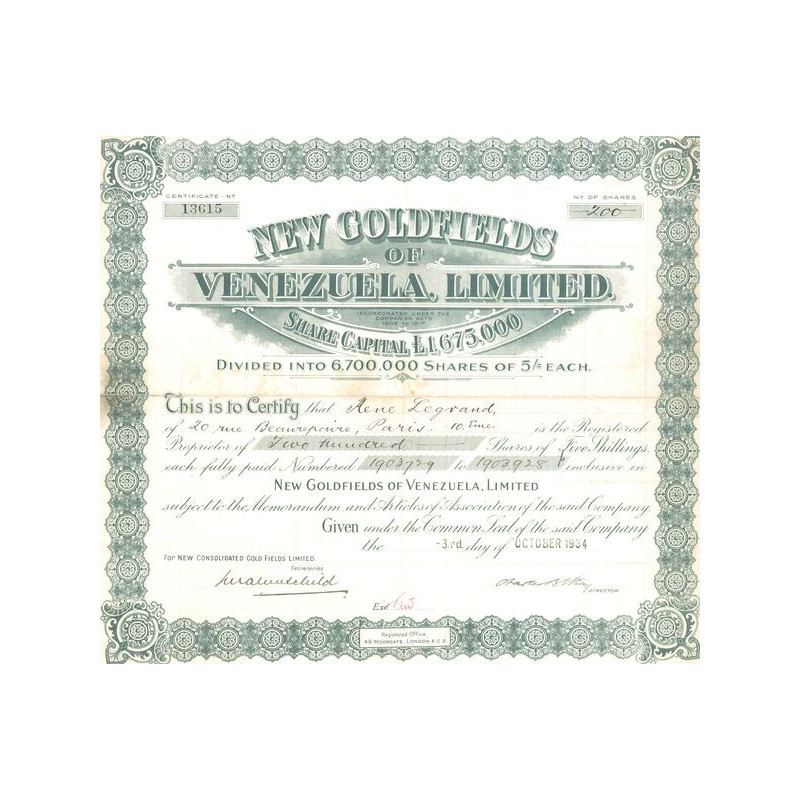 New Goldfields of Venezuela Ltd (CN Act 5£)