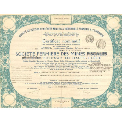 Sté de Gestion d'Intérêts Miniers & Industriels Français à l'Etranger (CN Act 100F Or)