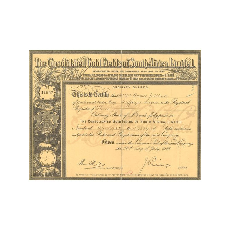 The Consolidated Gold Fields of South Africa Ltd (CN Act 1£)