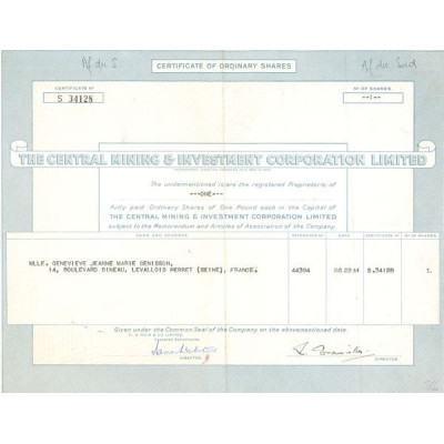The Central Mining & Investment Corportation Ltd (CN Act 1£)