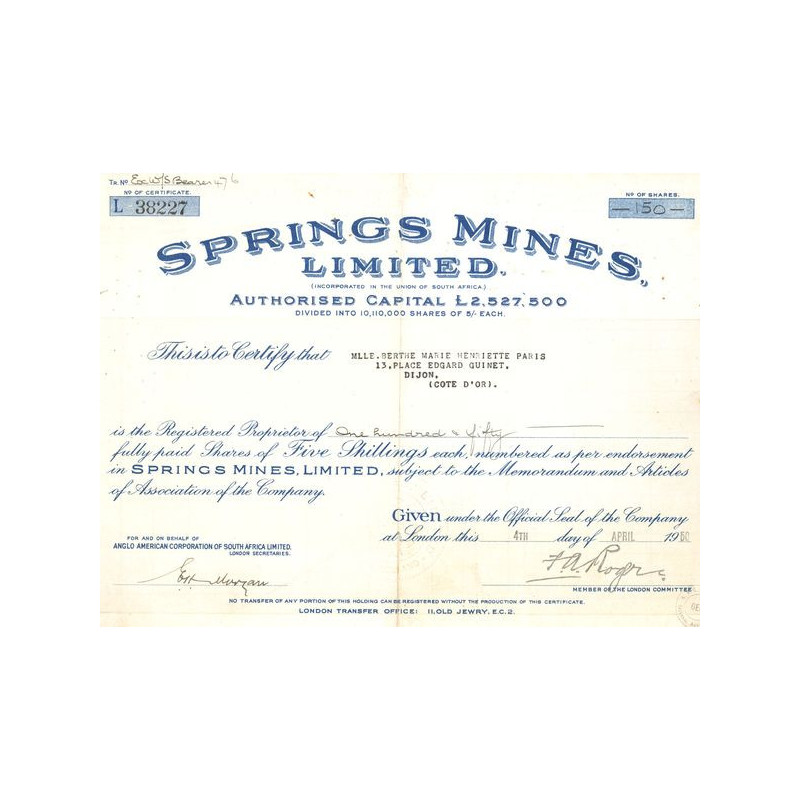 Spring Mines Ltd (CN Act 5£)