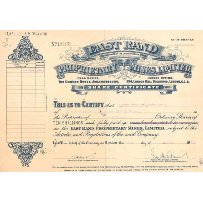East Rand Proprietary Mines Ltd (CN Act 10£)
