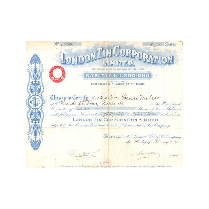 London Tin Corporation Ltd (CN Act 4£)