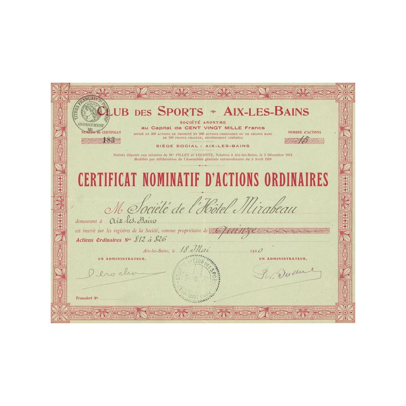 Club des Sports Aix-Les-Bains (CN Act O)