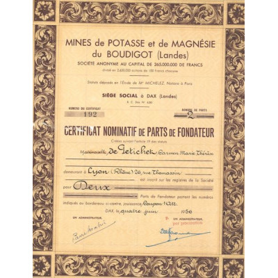 Mines de Potasse et de Magnésie du Boudigot (CN PF)