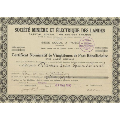 Sté Minière et Electrique des Landes (CN PB 500F)