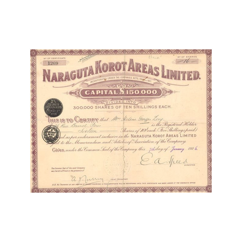 Naraguta Korot Areas Ltd (CN Act 10£)