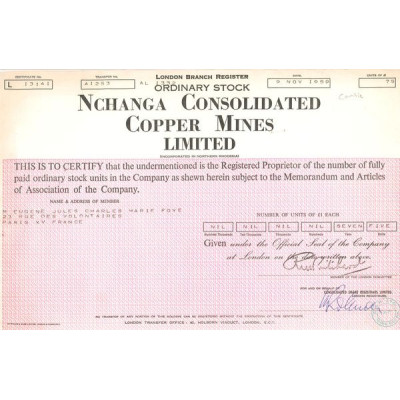 Nchanga Consolidated Copper Mines Ltd (CN Act 1£) Rose