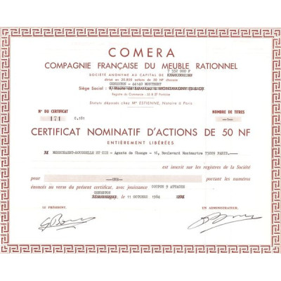 COMERA Cie Française du Meuble Rationnel (CN Act 50NF)