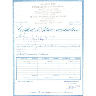 Sté des Pétroles de Grabownica (CN 20 Act)