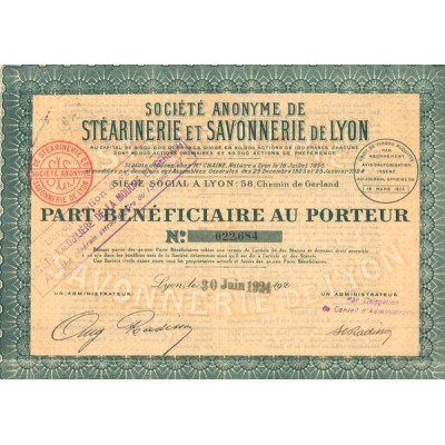 S.A de Stéarinerie et Savonnerie de Lyon (PB 100F)