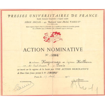 Presses Universitaires de France (Act Nomin)(blanche)