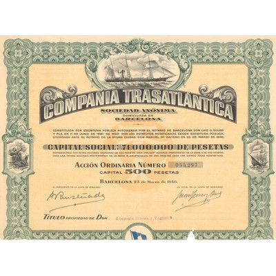 Compania Trasatlantica S.A. (Act O 500 Pesetas)