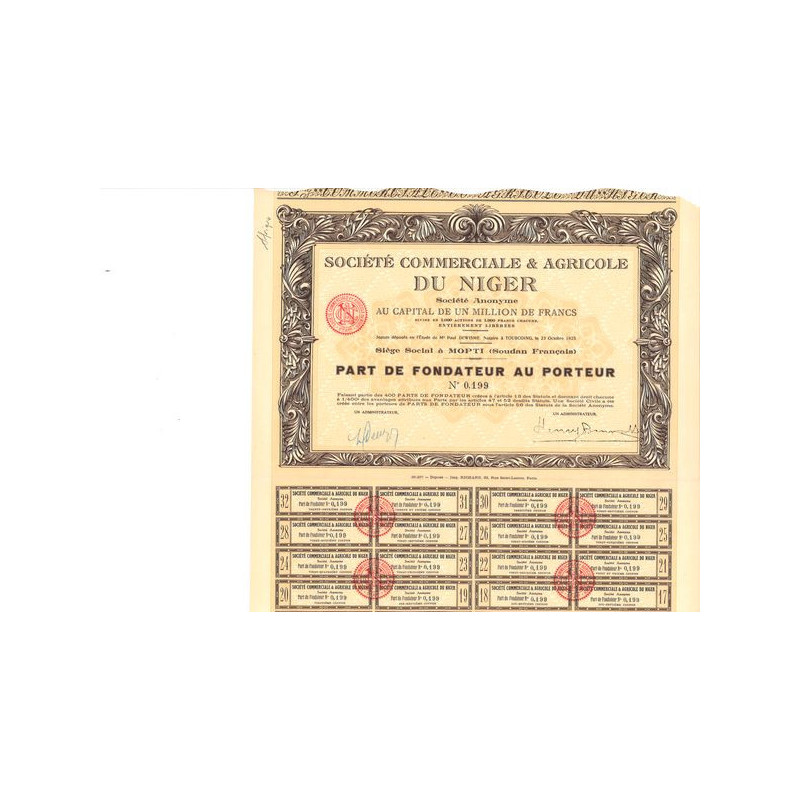 Sté Commerciale & Agricole du Niger S.A. (PF)