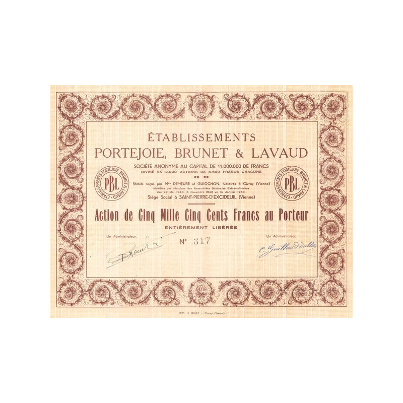 Ets Portejoie Brunet & Lavaud (Act 5000 F)