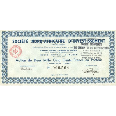 Sté Européenne de Gestion et de Participations (Act 2500 F)