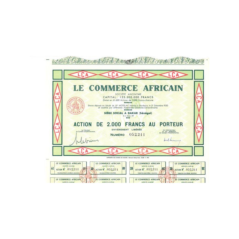 Le Commerce Africain (Act 2500 F)
