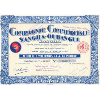 Cie Commerciale Sangha-Oubangui "Sangha" (Act 1250 F)