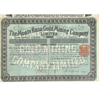 The Monte Rosa Gold Mining Cy Ltd (Titre 25 Act 25 F)