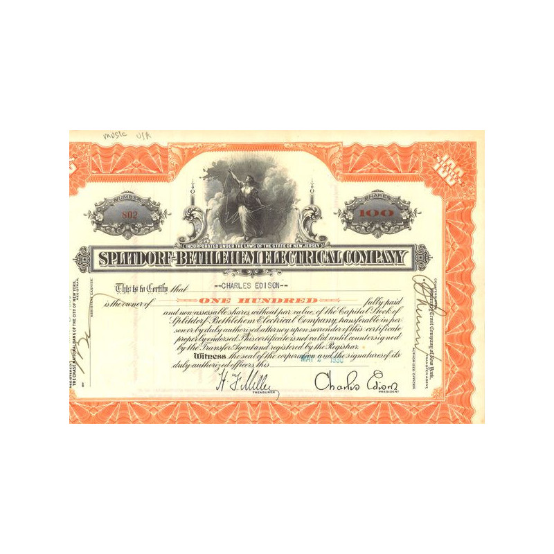 Splitdorf-Bethlehem Electrical Cy (Titre 100 Act)