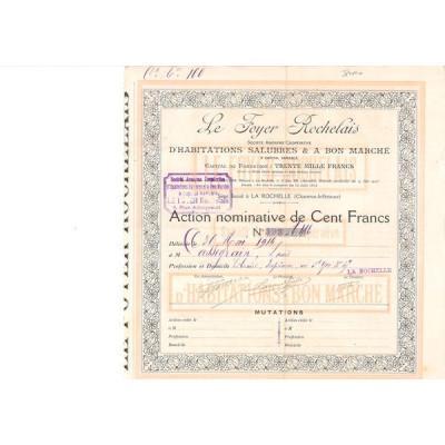 Le Foyer Rochelais S.A. d'Habitations Salubres & a Bon Marché (Act 100 F)