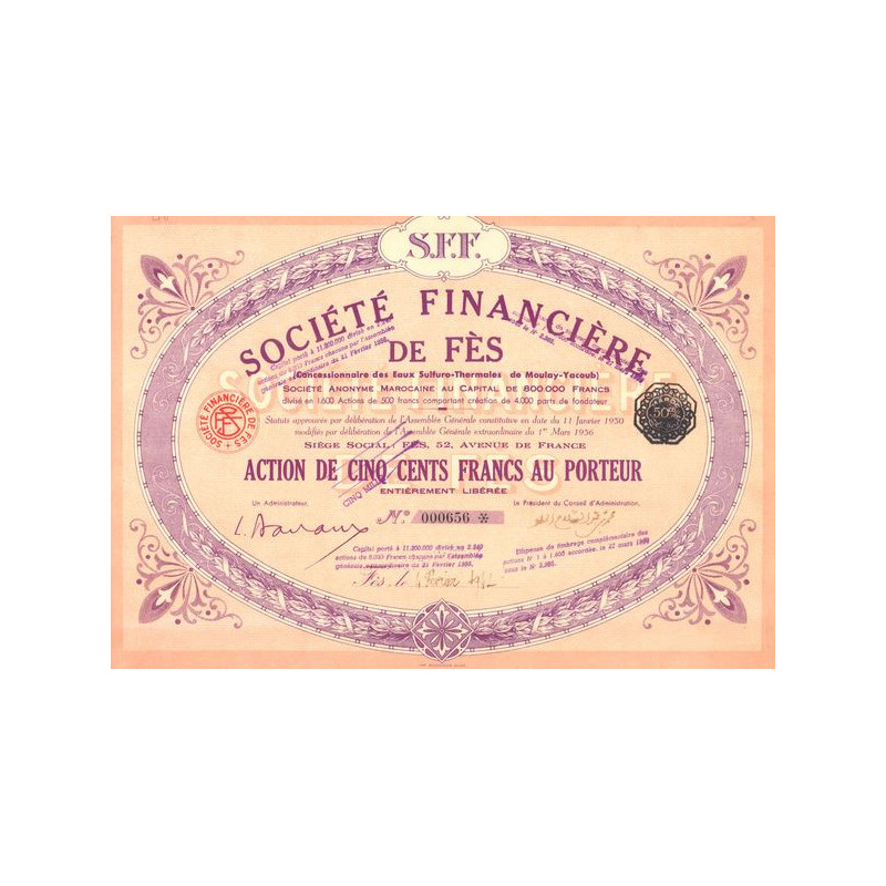 Sté Financière de Fès (Act 5000 F)