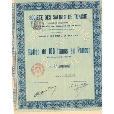 Sté des Salines de Tunisie (Act 100 F)