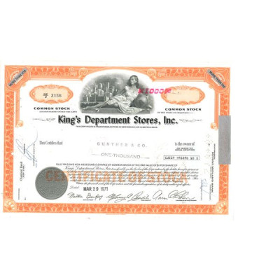 King's Departement Stores Inc (Titre 1000 Act)