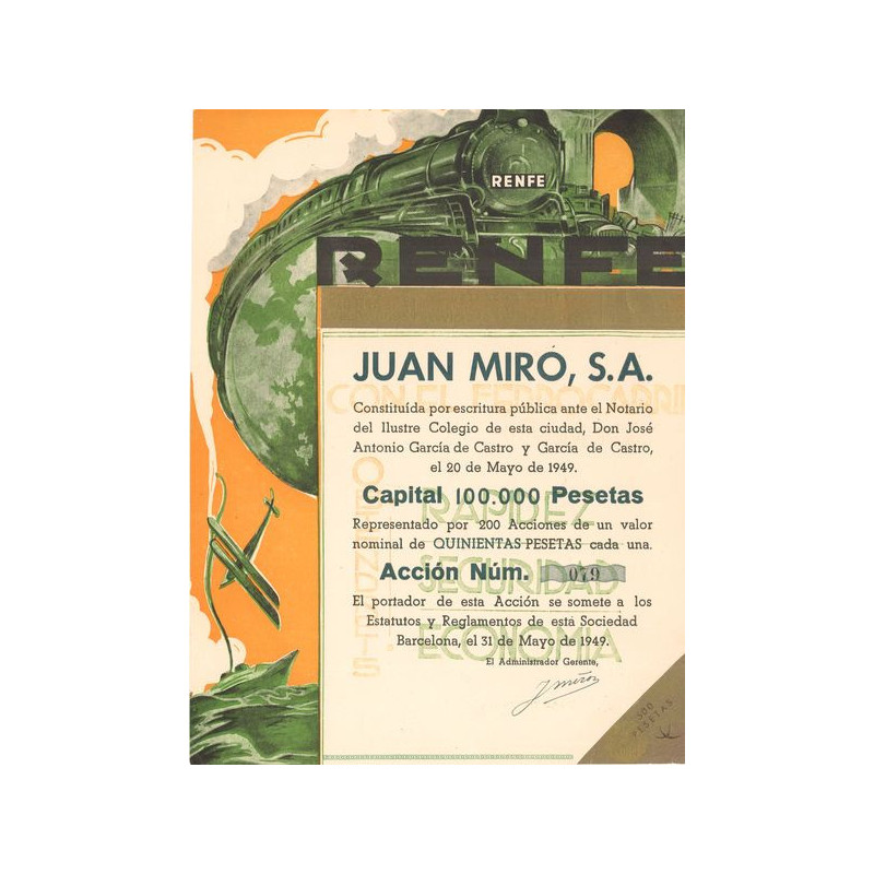 Renfe Juan Miro S.A. (Act 200 Pesetas)