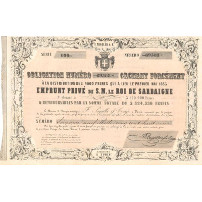 Emprunt Privé de S.M. le Roi de Sardaigne (CN)
