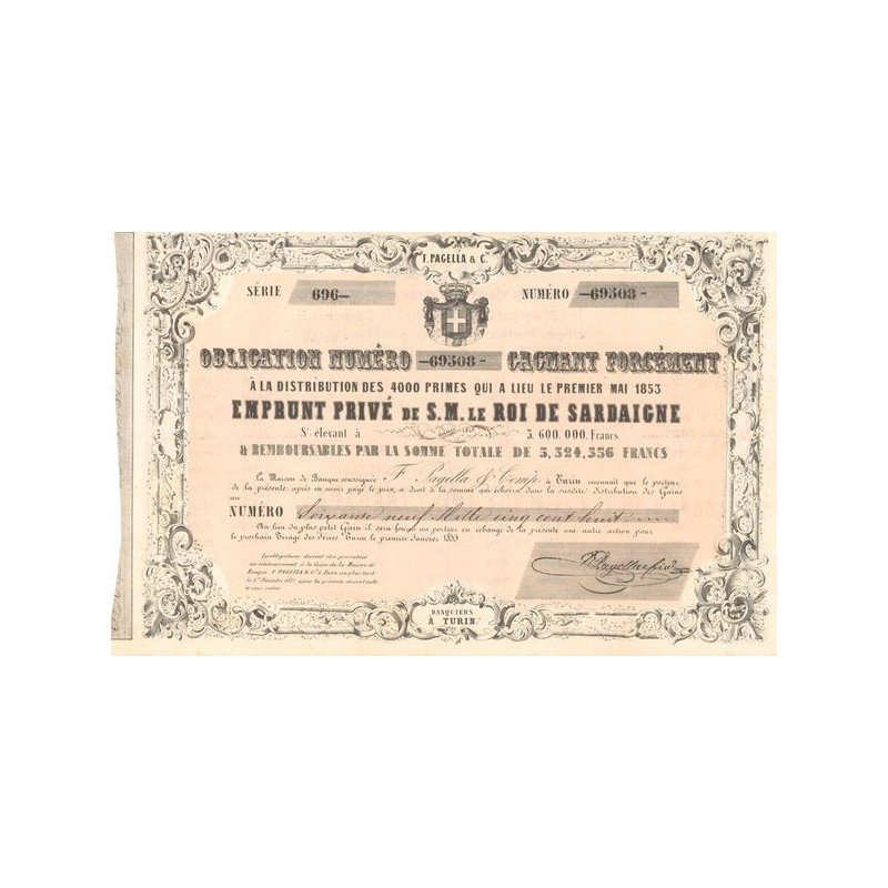 Emprunt Privé de S.M. le Roi de Sardaigne (CN)