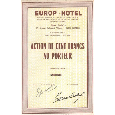 Europ Hotel S.A. (Act 100 F)