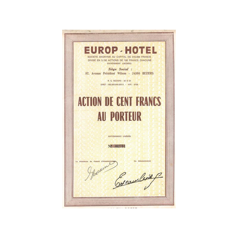 Europ Hotel S.A. (Act 100 F)