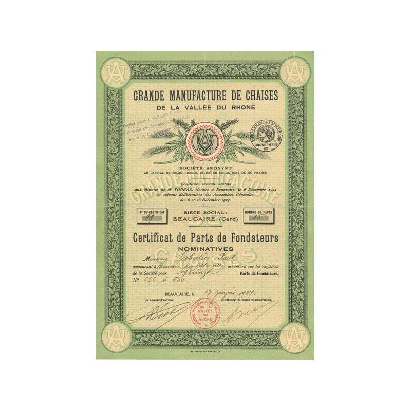 Grande Manufacture de Chaises de la Vallée du Rhone (PF)